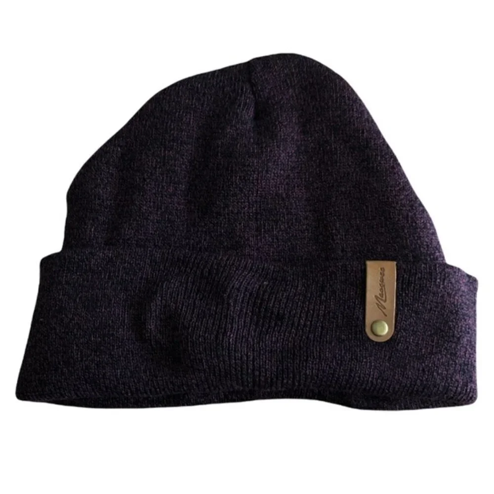 MAOCWEE Beanie Hat Unisex O/S Purple Winter Hat Rib-Knit Stretchy - Picture 9 of 9